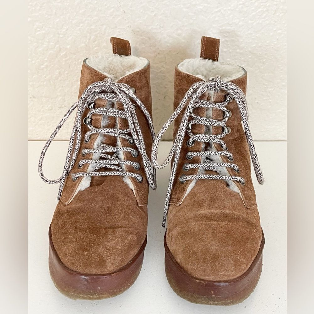 Jenni Kayne Shearling Lined Canyon Boots Suede Brown Size 36 6 - Picture 5 of 17